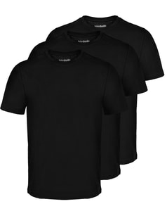 Bigdude 3 Pack Plain T-Shirts Black Tall